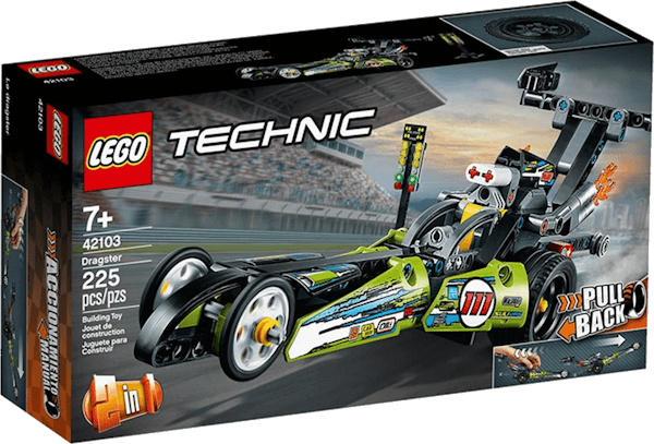 Lego Technic 42103 Dragster LEGO Technic set 42103 Dragster was released in 2020 featuring 225 pieces.